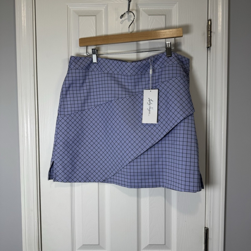 Lady Hogan Lavender Checkered Women's Golf Skorts Size 14 NWT